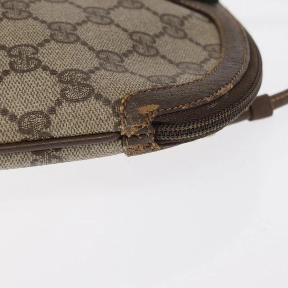 GUCCI GG Supreme Web Sherry Line Bag PVC Beige Gold 904 02 047 Auth ka922 - Picture 6 of 16